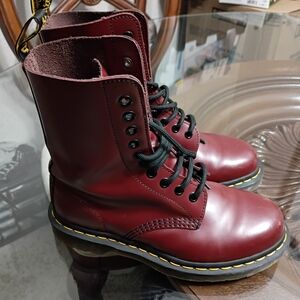 Dr. Martens Maroon Boots with Black Laces